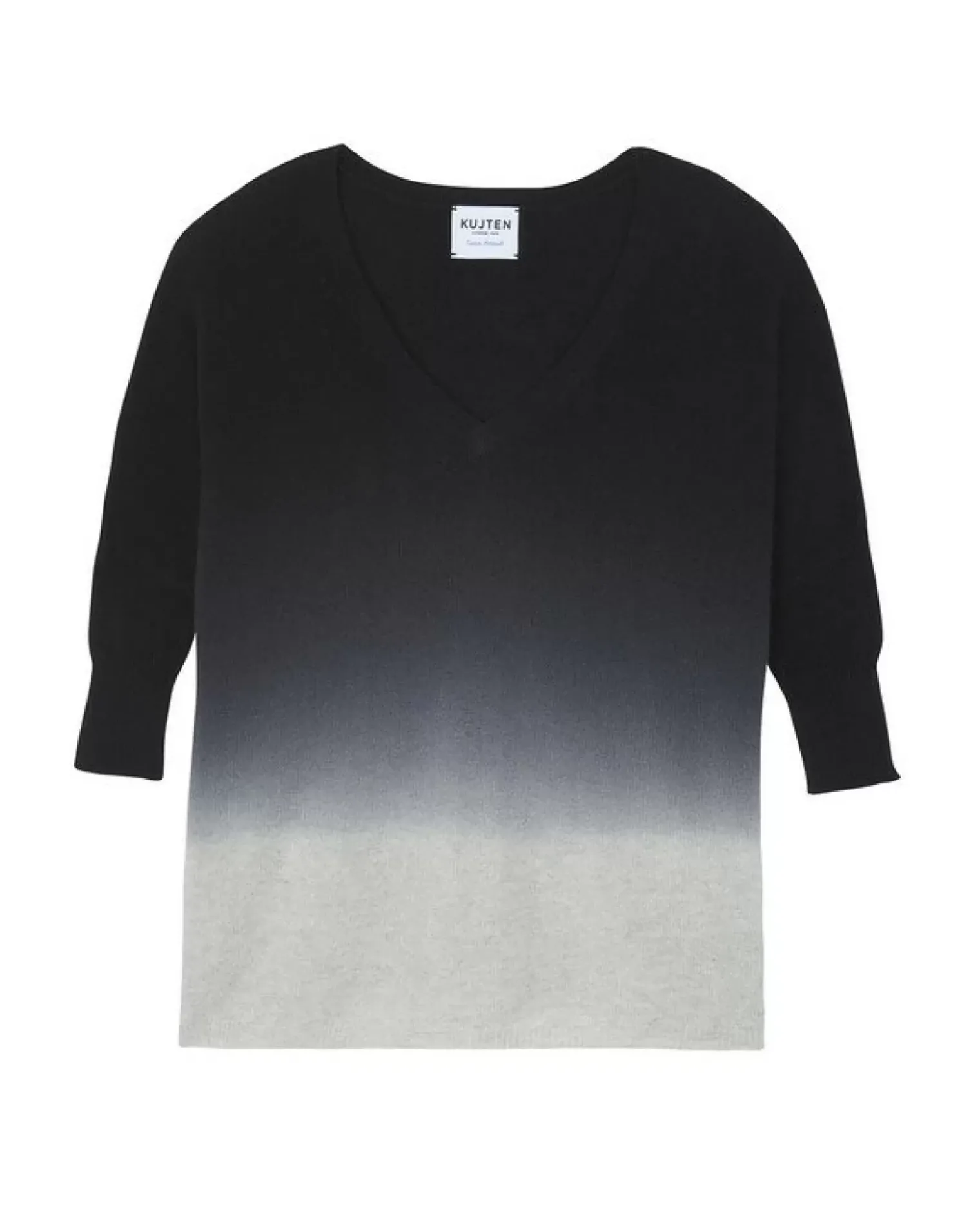 Kujten Sweaters & Sweatshirts>3/4 Sleeve Oversized Cashmere Sweater Gris Bouleau