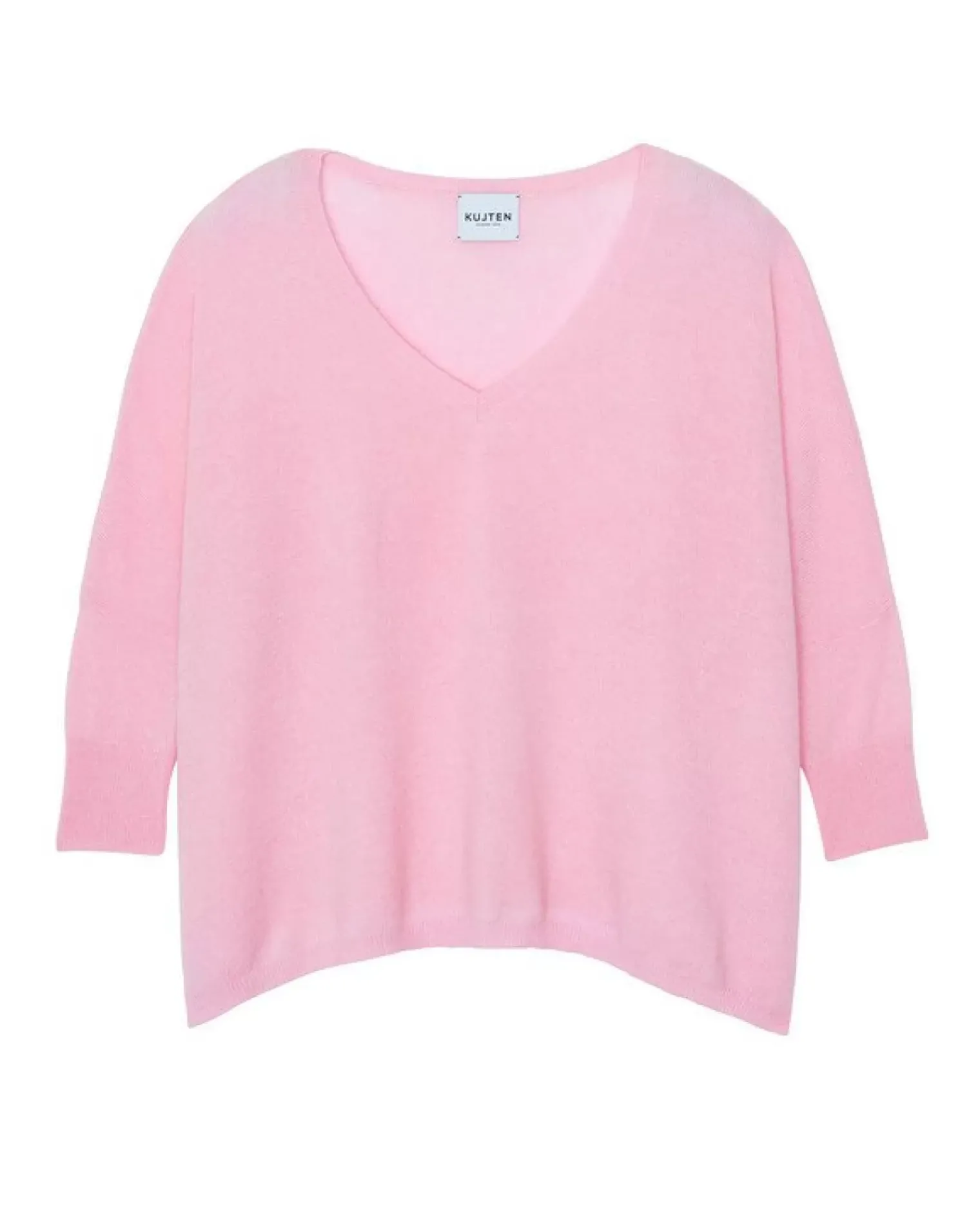 Kujten Sweaters & Sweatshirts>3/4 Sleeve Oversized Cashmere Sweater Candy Pink
