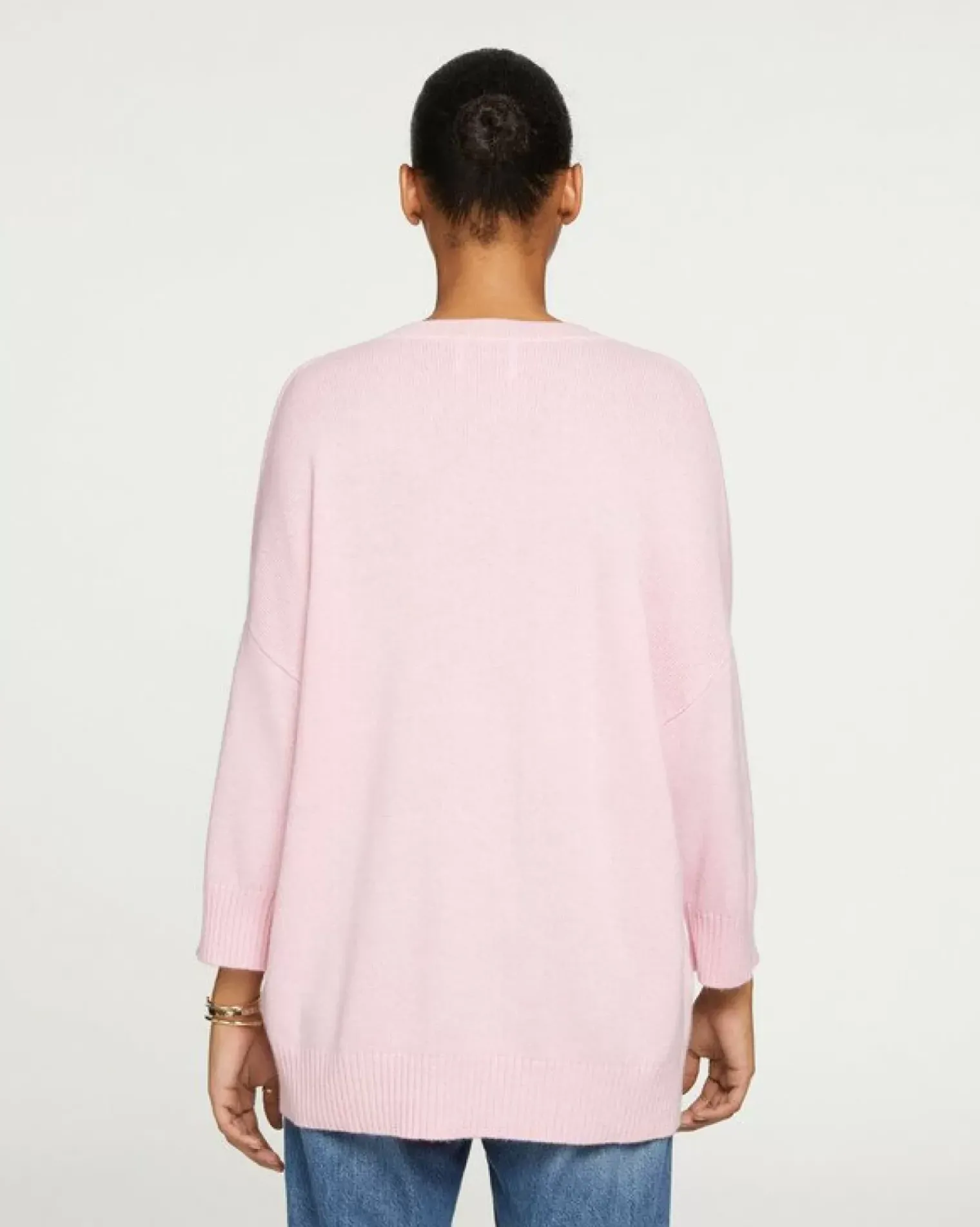 Kujten Sweaters & Sweatshirts>3/4 Sleeve Oversized Cashmere Sweater Candy Pink