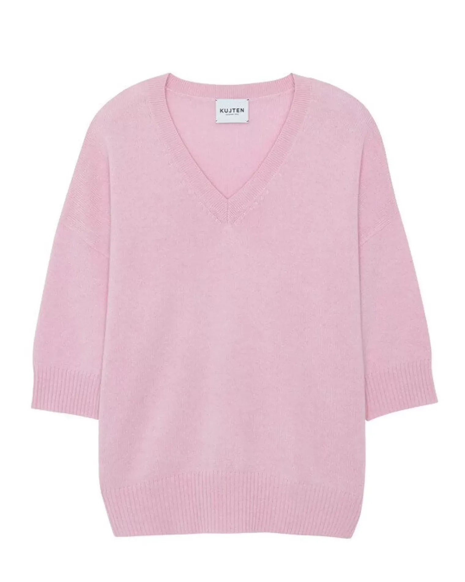 Kujten Sweaters & Sweatshirts>3/4 Sleeve Oversized Cashmere Sweater Candy Pink
