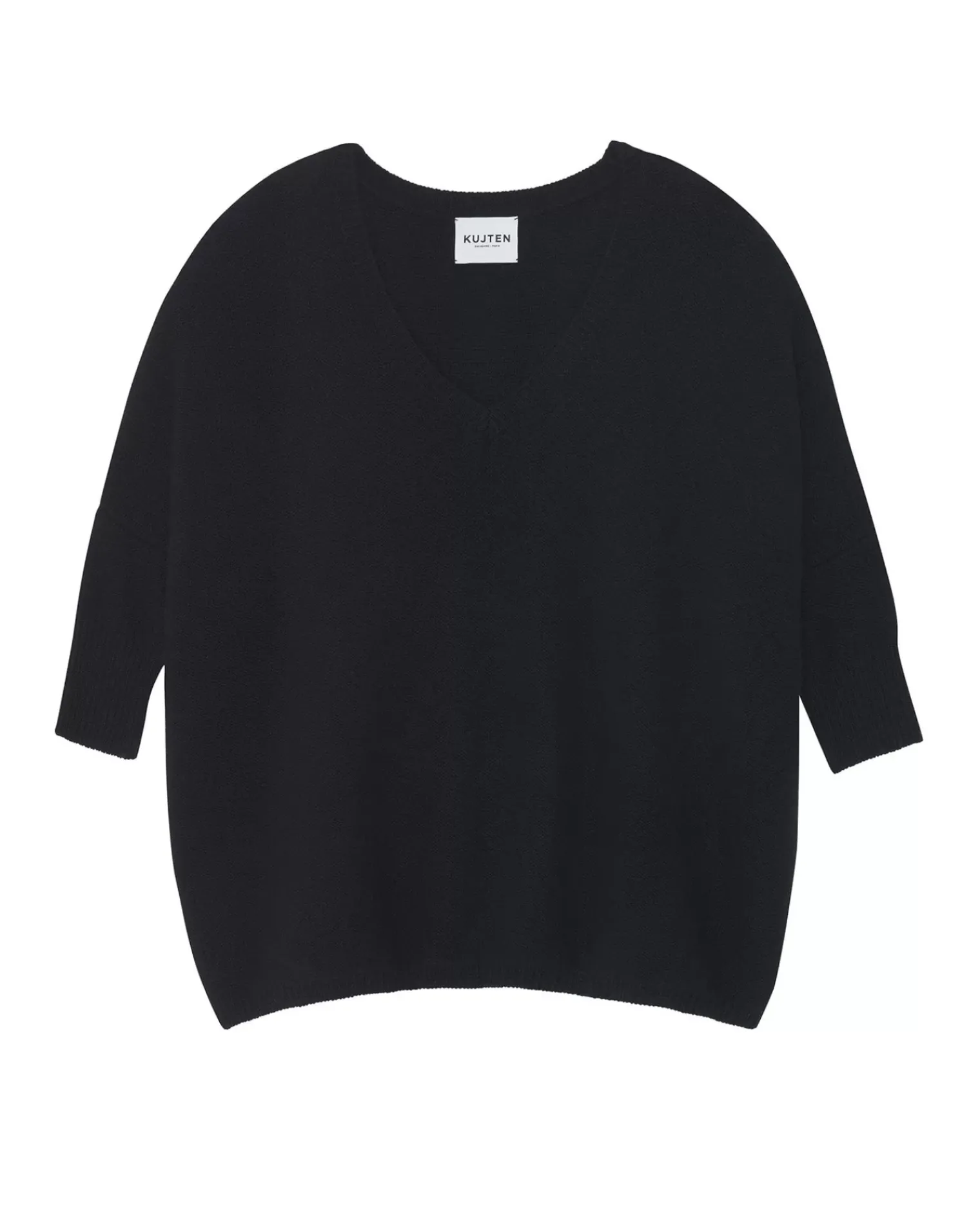 Kujten Sweaters & Sweatshirts>3/4 Sleeves Oversized Cashmere Sweater Bleu Marine Fonce
