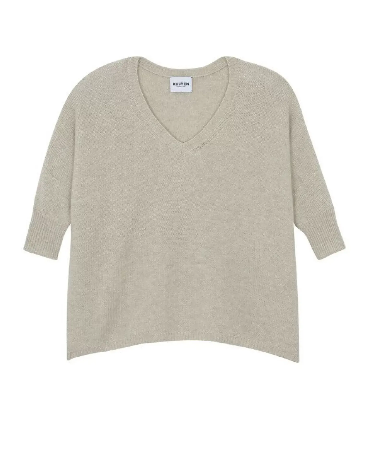 Kujten Sweaters & Sweatshirts>3/4 Sleeves Oversized Cashmere Sweater, 6-Threads Avoine