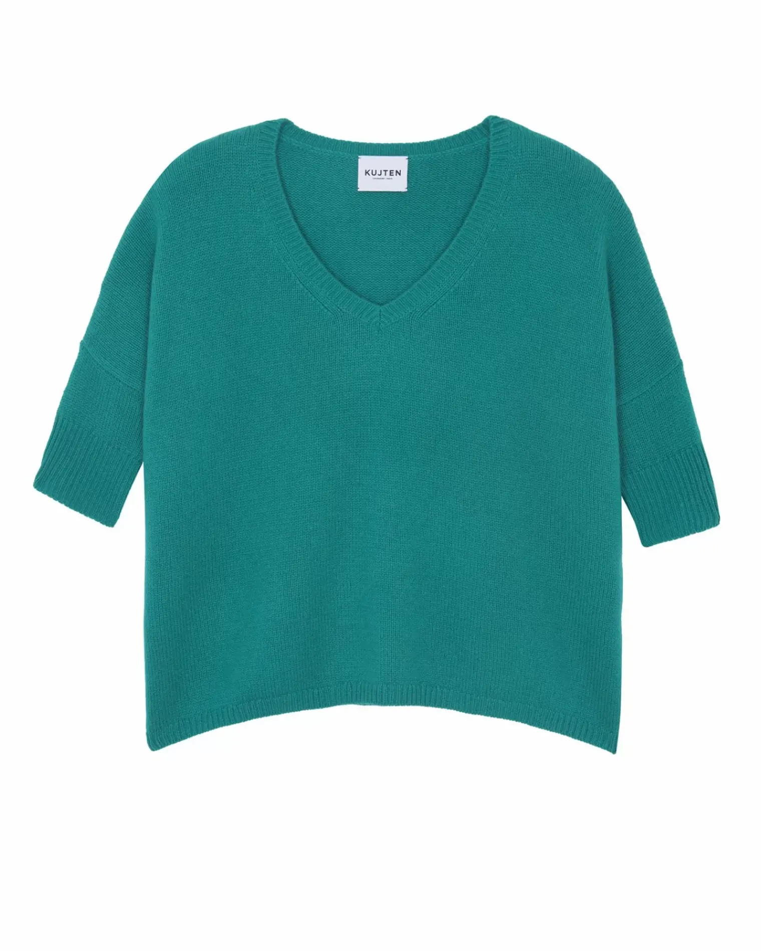 Kujten Sweaters & Sweatshirts>3/4 Sleeves Oversized Cashmere Sweater, 6-Threads Vert Imperial