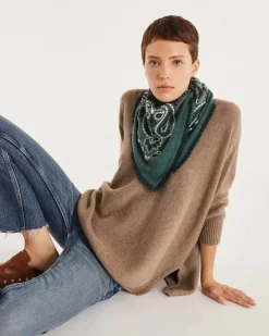 Kujten Sweaters & Sweatshirts>3/4 Sleeves Oversized Cashmere Sweater Beige Taupe