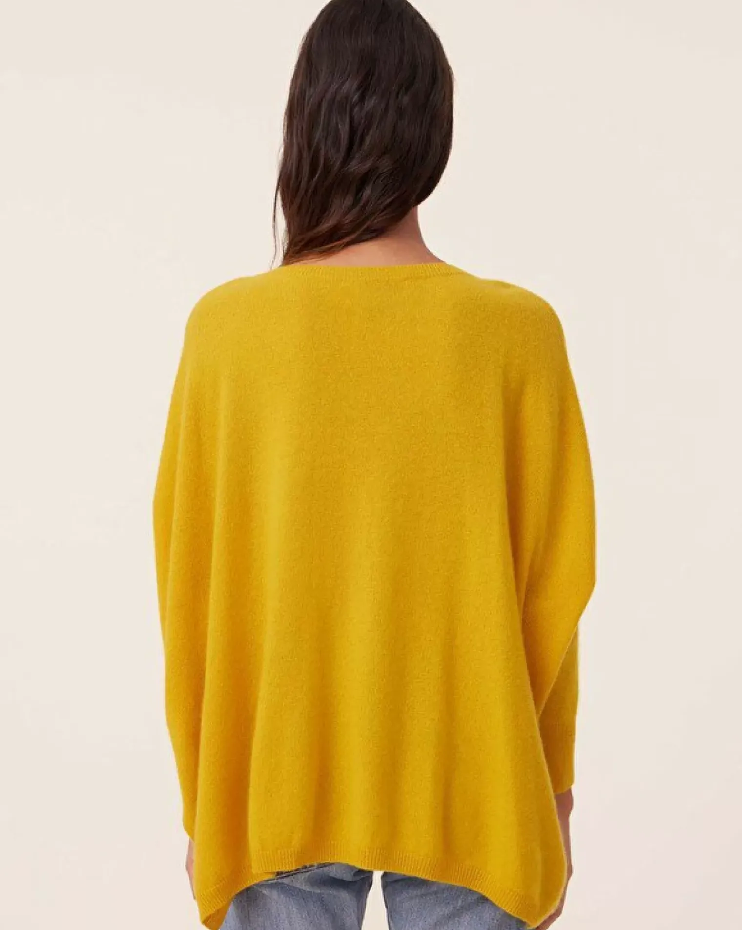 Kujten Sweaters & Sweatshirts>3/4 Sleeves V-Neck Cashmere Sweater, 2-Threads Jaune Safran