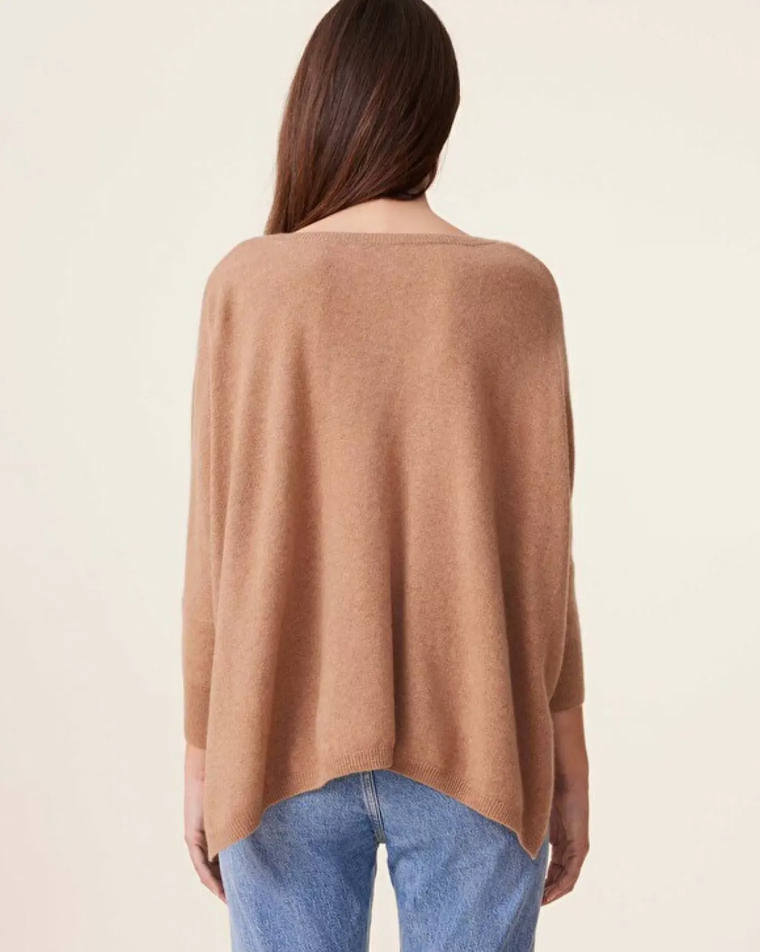 Kujten Sweaters & Sweatshirts>3/4 Sleeves V-Neck Cashmere Sweater, 2-Threads Camelo