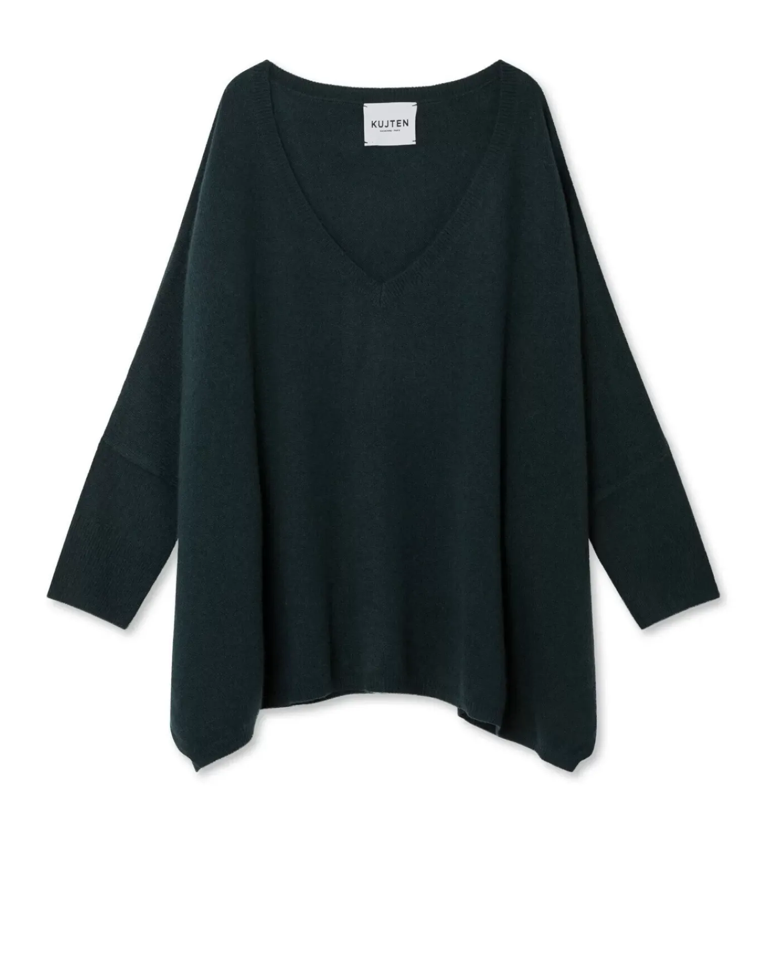 Kujten Sweaters & Sweatshirts>3/4 Sleeves V-Neck Cashmere Sweater Sapin