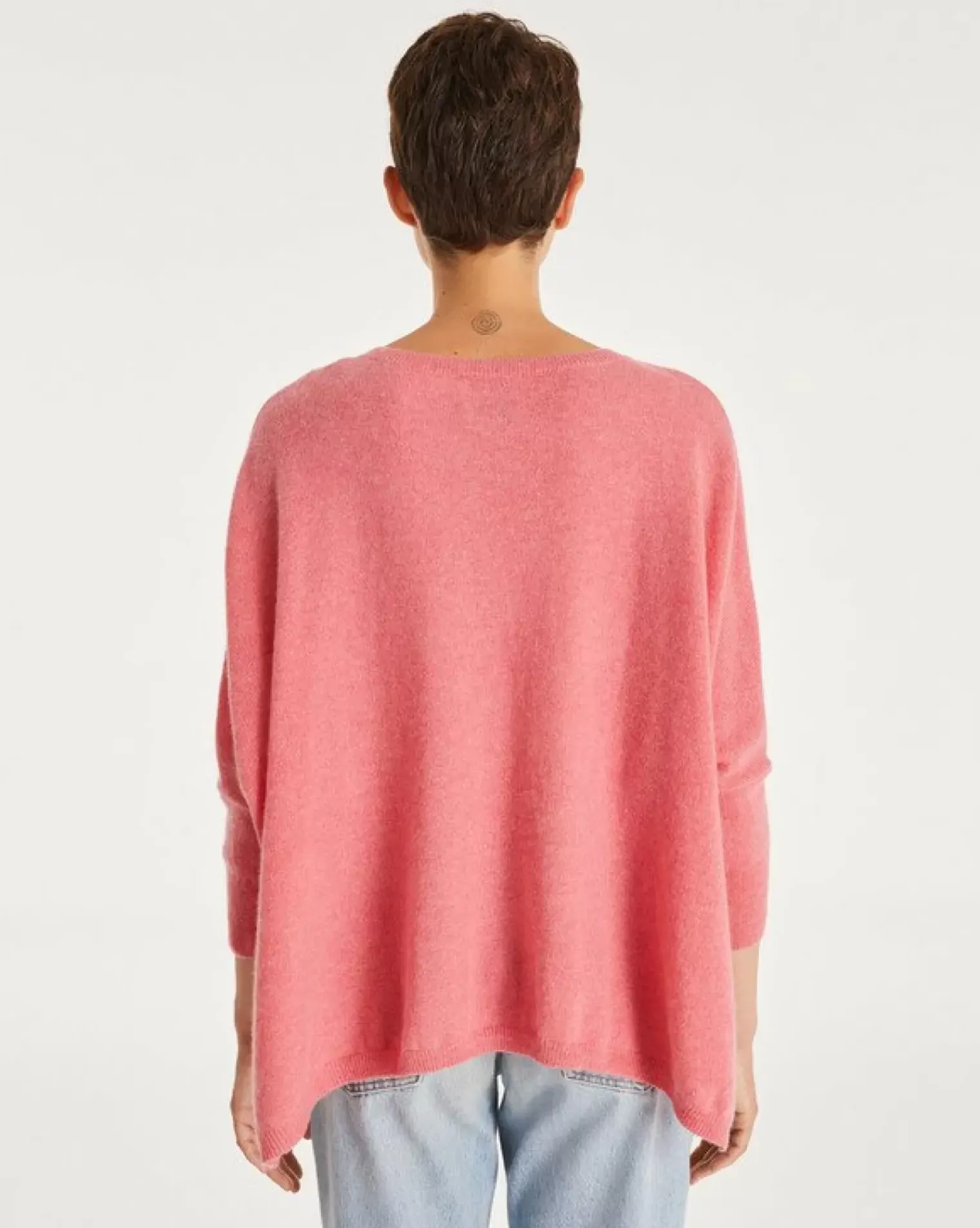 Kujten Sweaters & Sweatshirts>3/4 Sleeves V-Neck Cashmere Sweater Rose Chine