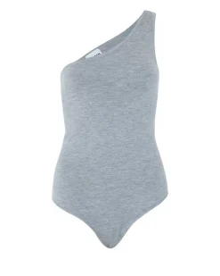 Kujten Body>Asymmetrical Woman Cashmere Body Gris Chine