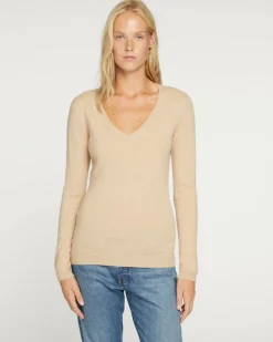 Kujten Sweaters & Sweatshirts>Basic Long Sleeves Cashmere Sweater, 2-Threads Organique
