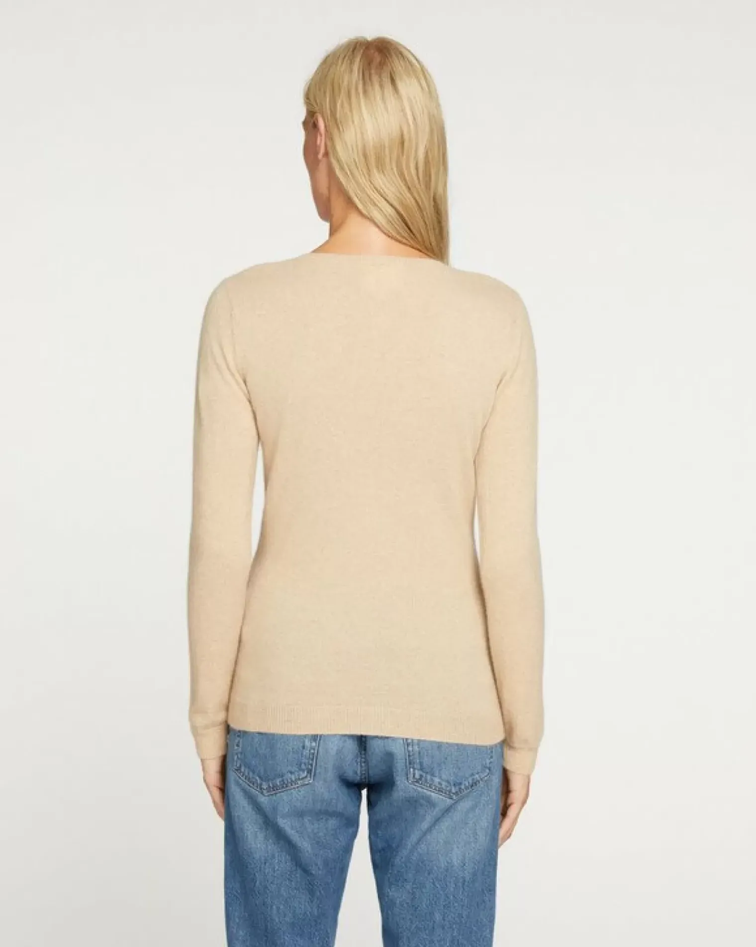 Kujten Sweaters & Sweatshirts>Basic Long Sleeves Cashmere Sweater, 2-Threads Organique