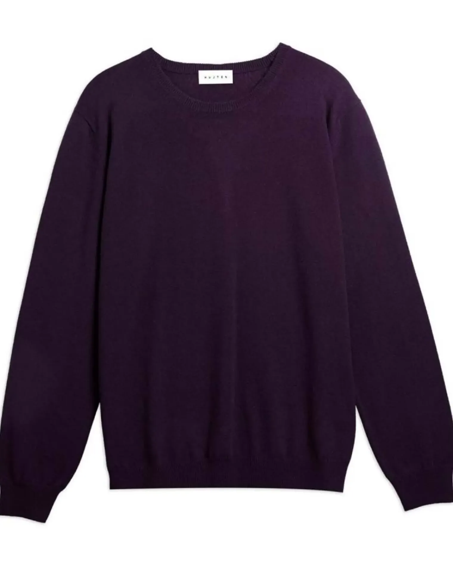Kujten Sweaters & Sweatshirts>Basic Long Sleeves Cashmere Sweater Prune Chine