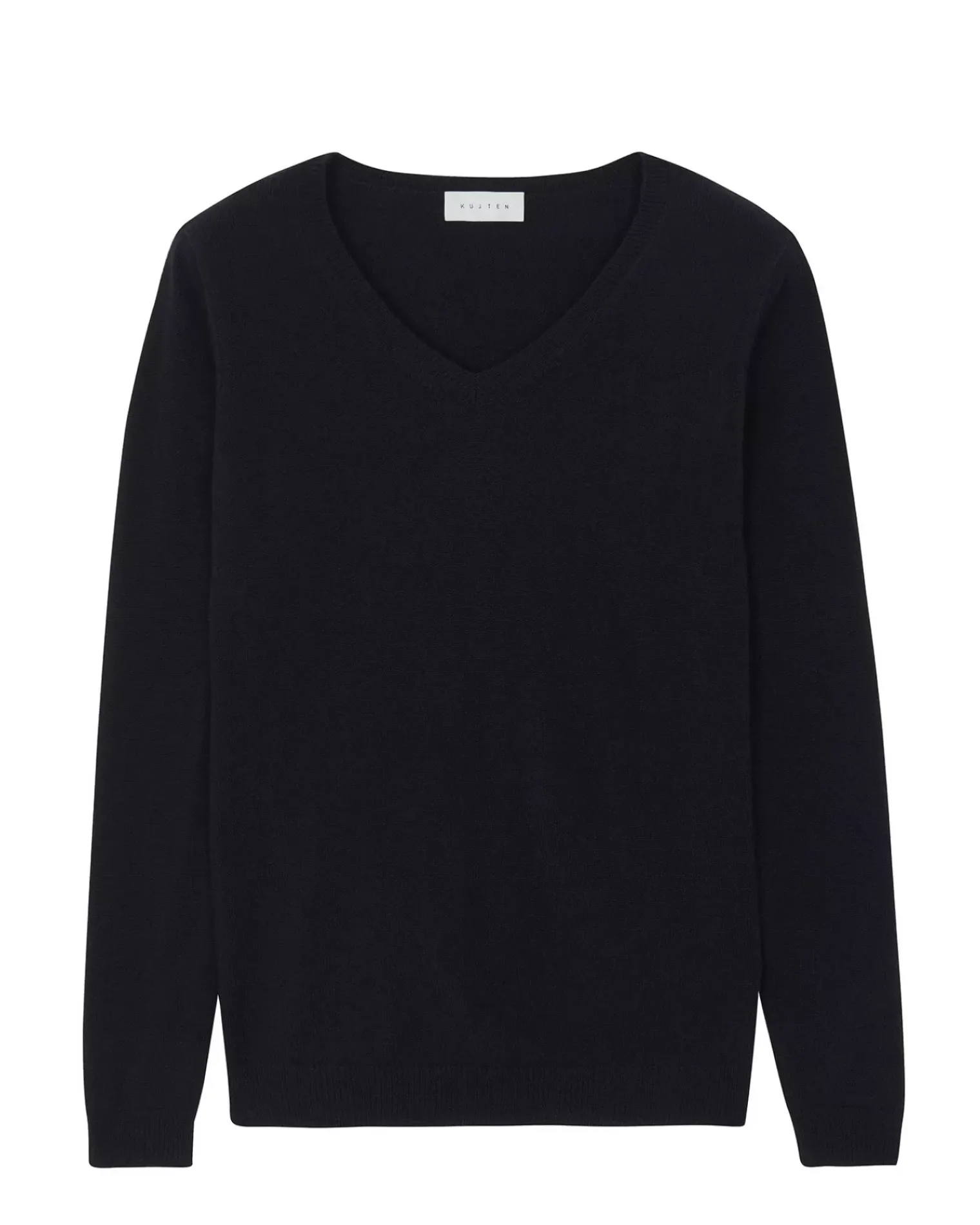 Kujten Sweaters & Sweatshirts>Basic Long Sleeves Cashmere Sweater, 2-Threads Bleu Marine Fonce