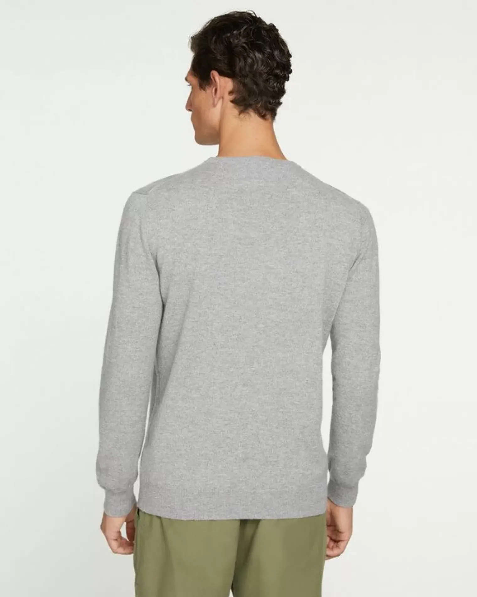 Kujten Sweaters & Sweatshirts>Basic Long Sleeves Cashmere Sweater Gris Chine