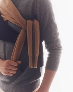 Kujten Sweaters & Sweatshirts>Basic Long Sleeves Cashmere Sweater, 2-Threads Gris Flanelle