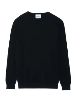 Kujten Sweaters & Sweatshirts>Basic Long Sleeves Cashmere Sweater, 2-Threads Noir