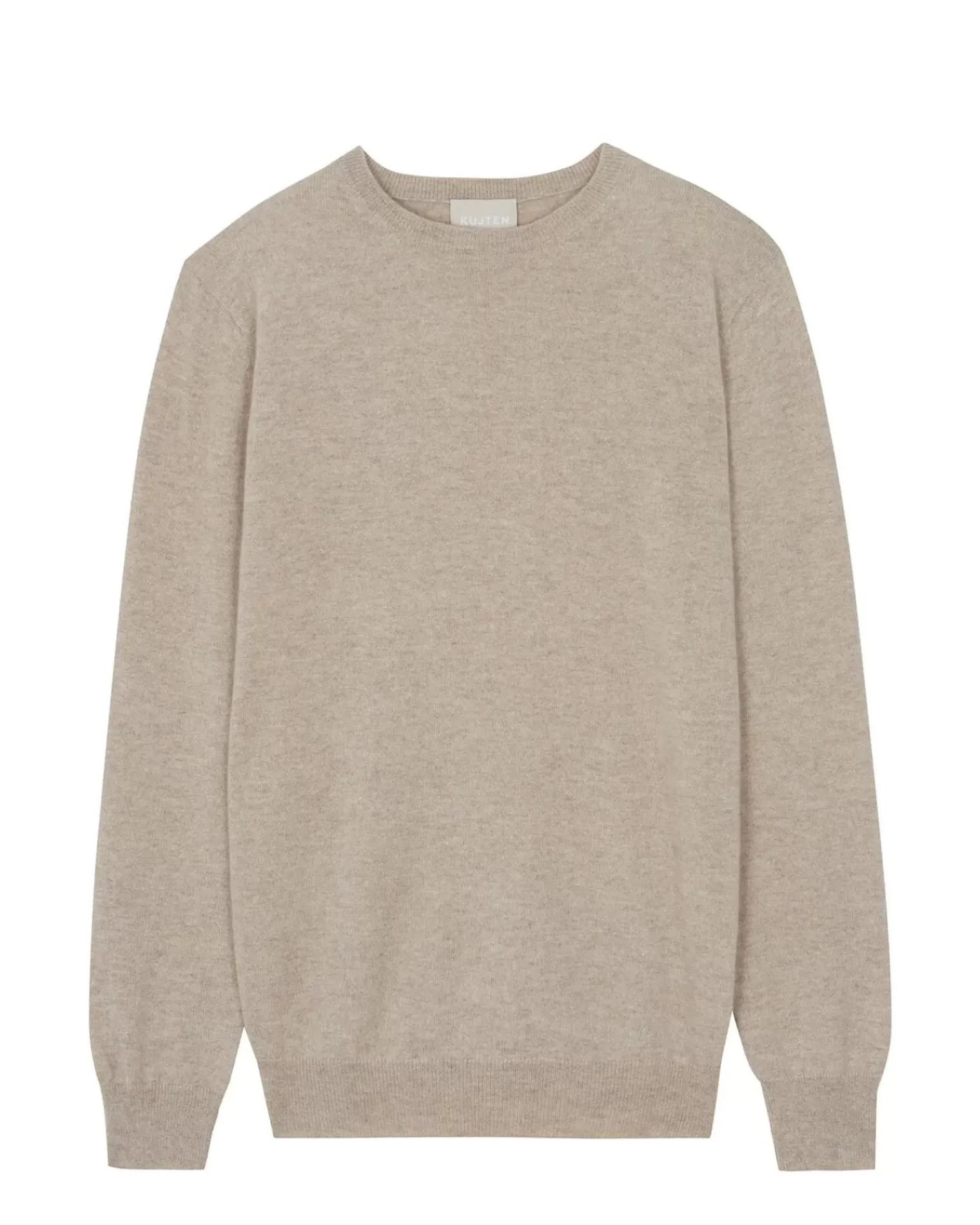 Kujten Sweaters & Sweatshirts>Basic Long Sleeves Cashmere Sweater Beige Chine