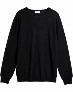 Kujten Sweaters & Sweatshirts>Basic Man Round Neck Cashmere Sweater Gris Anthracite