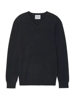 Kujten Sweaters & Sweatshirts>Basic Man V-Neck Cashmere Sweater Ocean