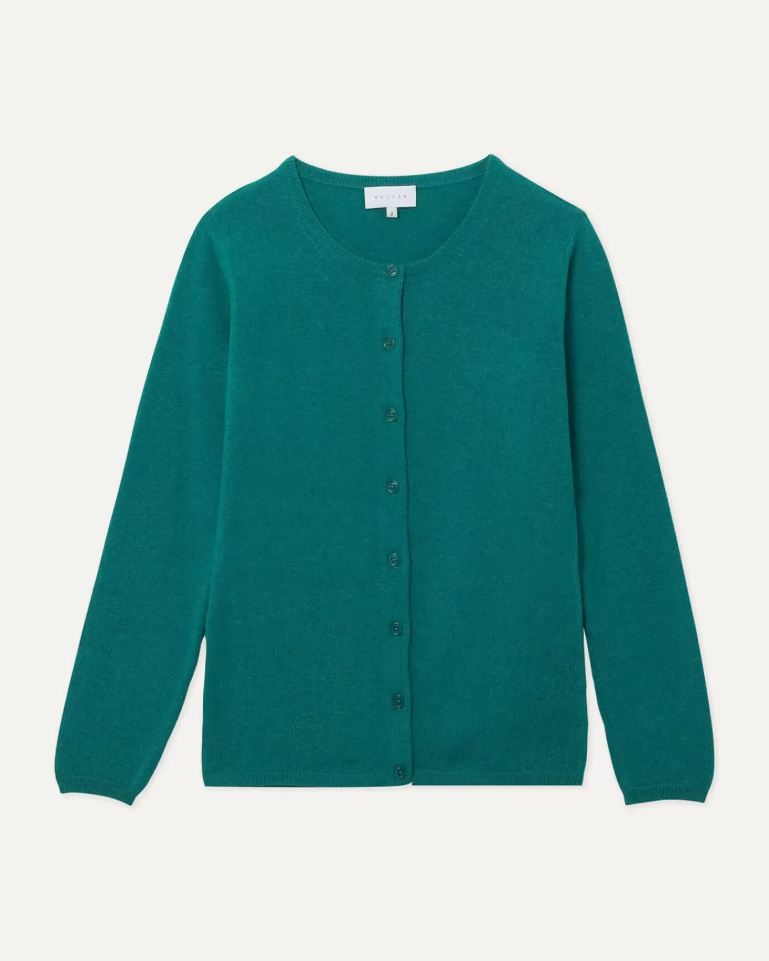 Kujten Jackets & Vests>Basic Round Neck Woman Cashmere Cardigan Vert Menthe