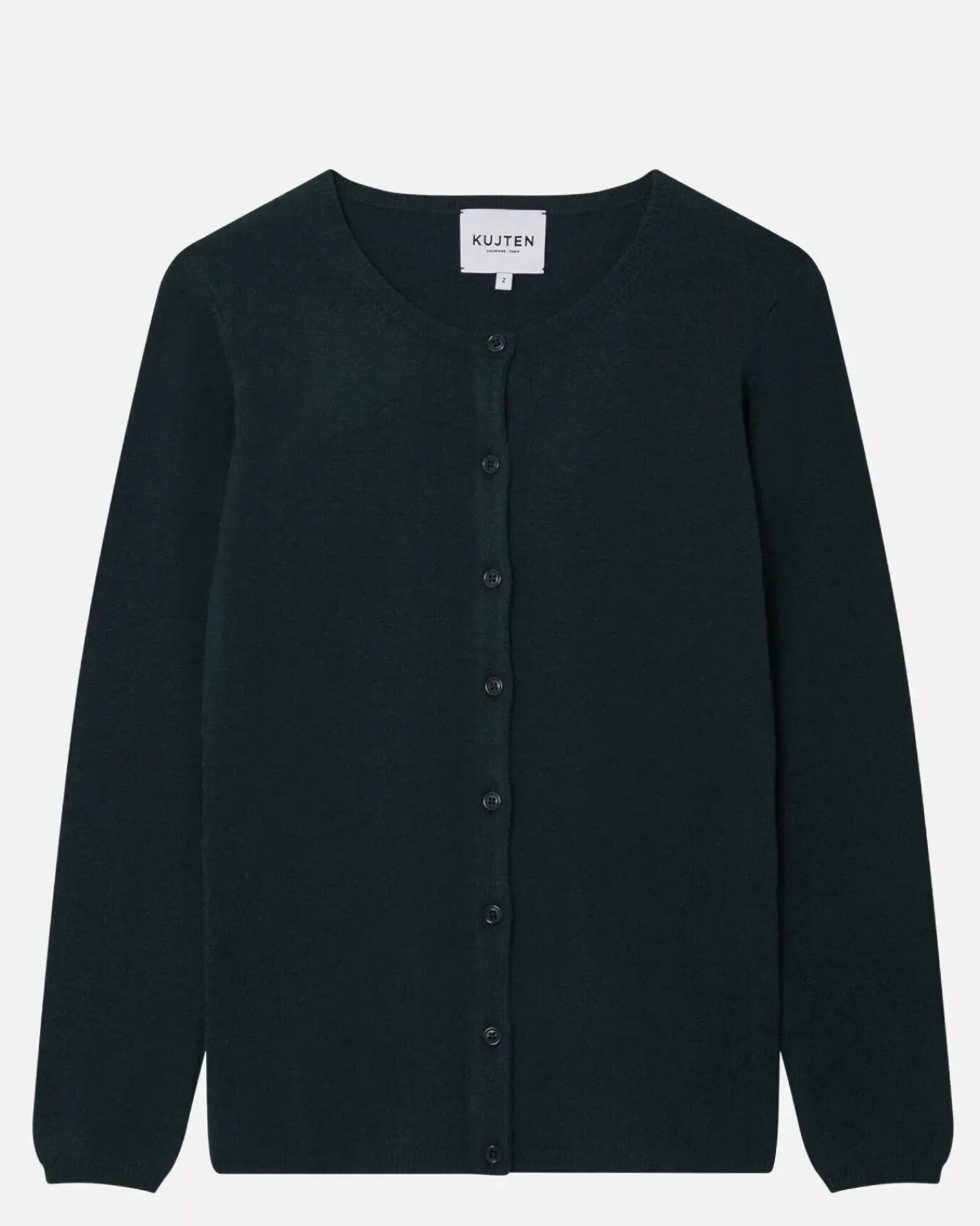 Kujten Jackets & Vests>Basic Round Neck Woman Cashmere Cardigan Sapin