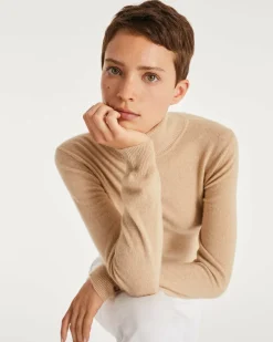 Kujten Sweaters & Sweatshirts>Basic Turtleneck 100% Cashmere Sweater, 2-Threads Organique