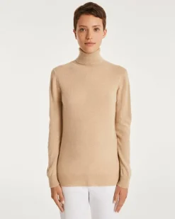 Kujten Sweaters & Sweatshirts>Basic Turtleneck 100% Cashmere Sweater, 2-Threads Organique