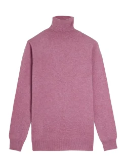 Kujten Sweaters & Sweatshirts>Basic Turtleneck 100% Cashmere Sweater Rose