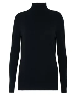 Kujten Sweaters & Sweatshirts>Basic Turtleneck 100% Cashmere Sweater, 2-Threads Noir