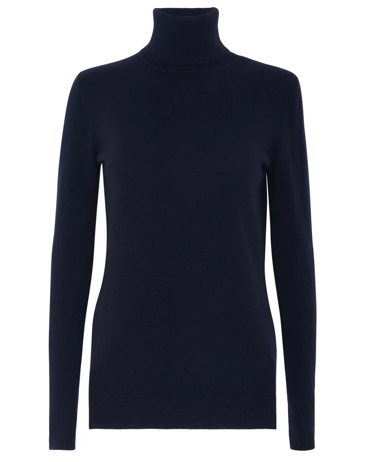 Kujten Sweaters & Sweatshirts>Basic Turtleneck 100% Cashmere Sweater, 2-Threads Bleu Marine Fonce