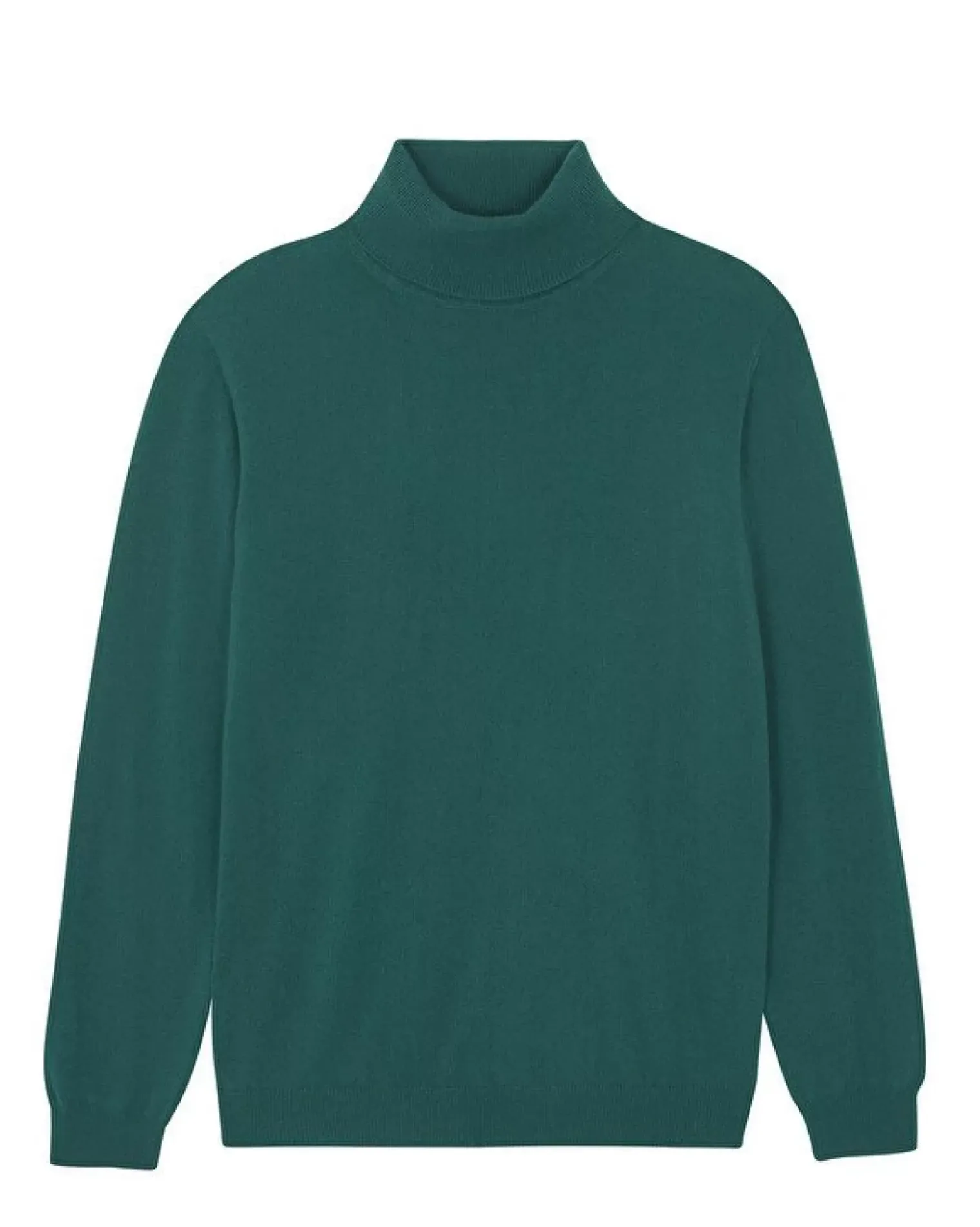 Kujten Sweaters & Sweatshirts>Basic Turtleneck Man Cashmere Sweater, 2-Threads Vert Perroquet