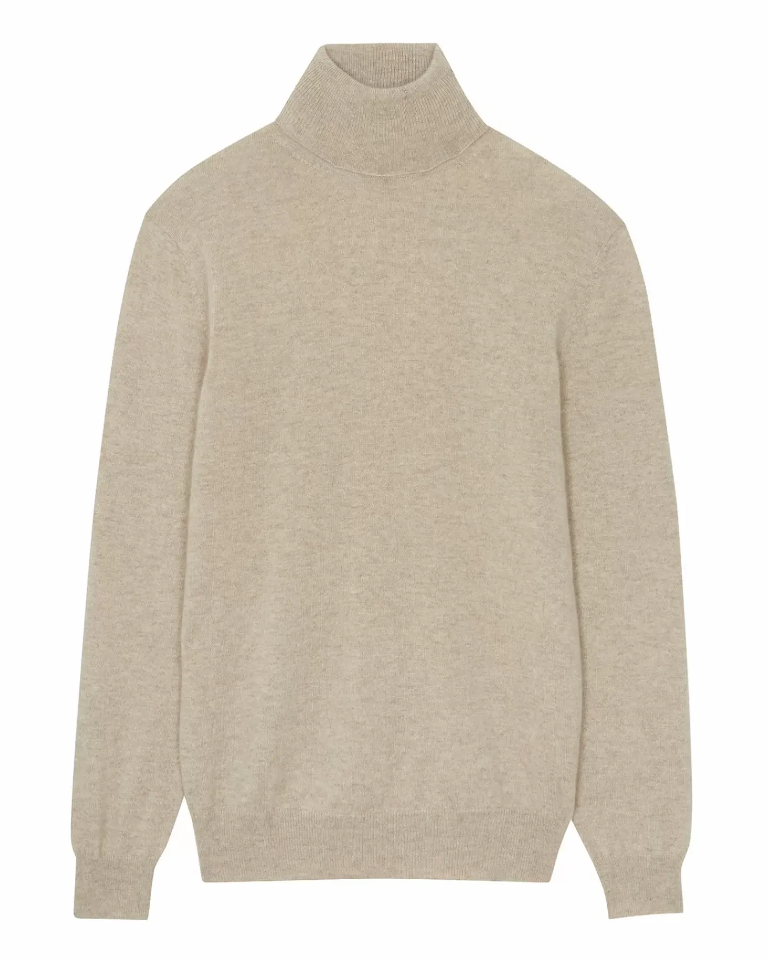 Kujten Sweaters & Sweatshirts>Basic Turtleneck Man Cashmere Sweater Beige Chine
