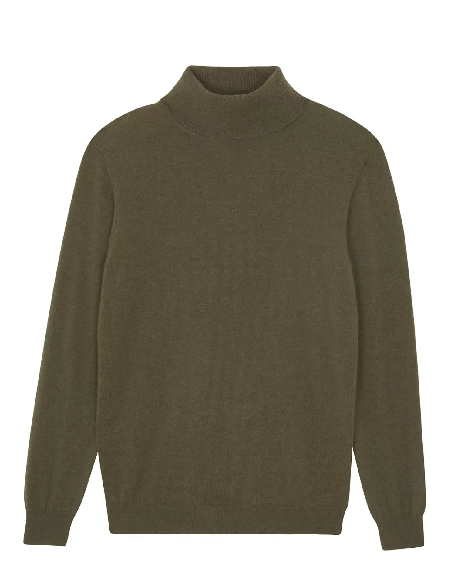 Kujten Sweaters & Sweatshirts>Basic Turtleneck Man Cashmere Sweater, 2-Threads Kaki Scout