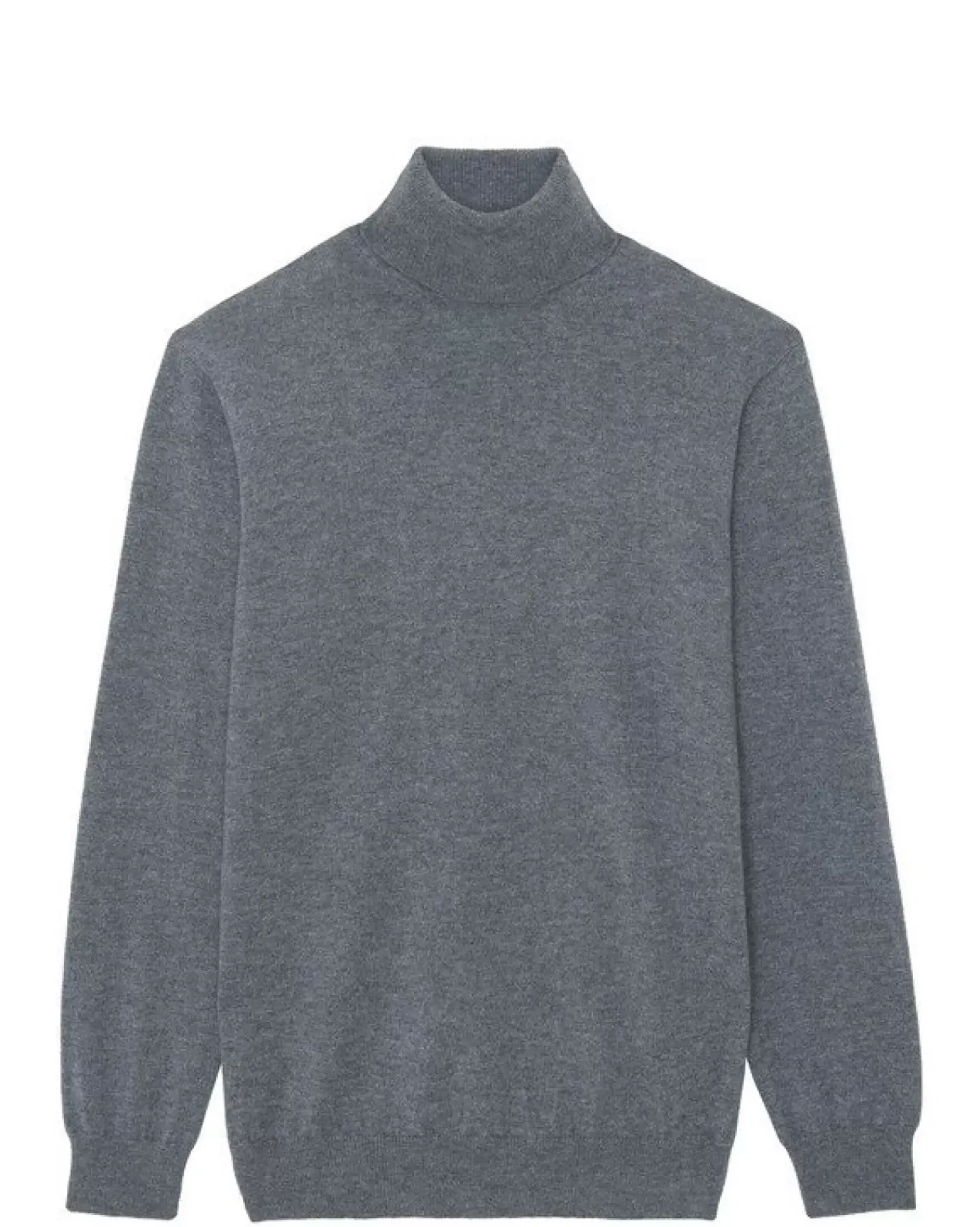 Kujten Sweaters & Sweatshirts>Basic Turtleneck Man Cashmere Sweater, 2-Threads Gris Flanelle