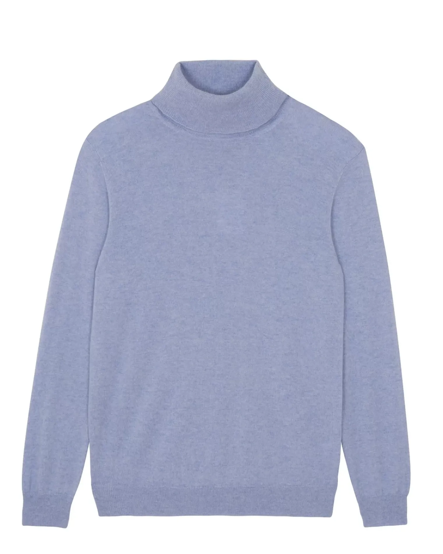 Kujten Sweaters & Sweatshirts>Basic Turtleneck Man Cashmere Sweater, 2-Threads Bleu Jeans