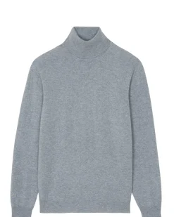 Kujten Sweaters & Sweatshirts>Basic Turtleneck Man Cashmere Sweater Gris Chine