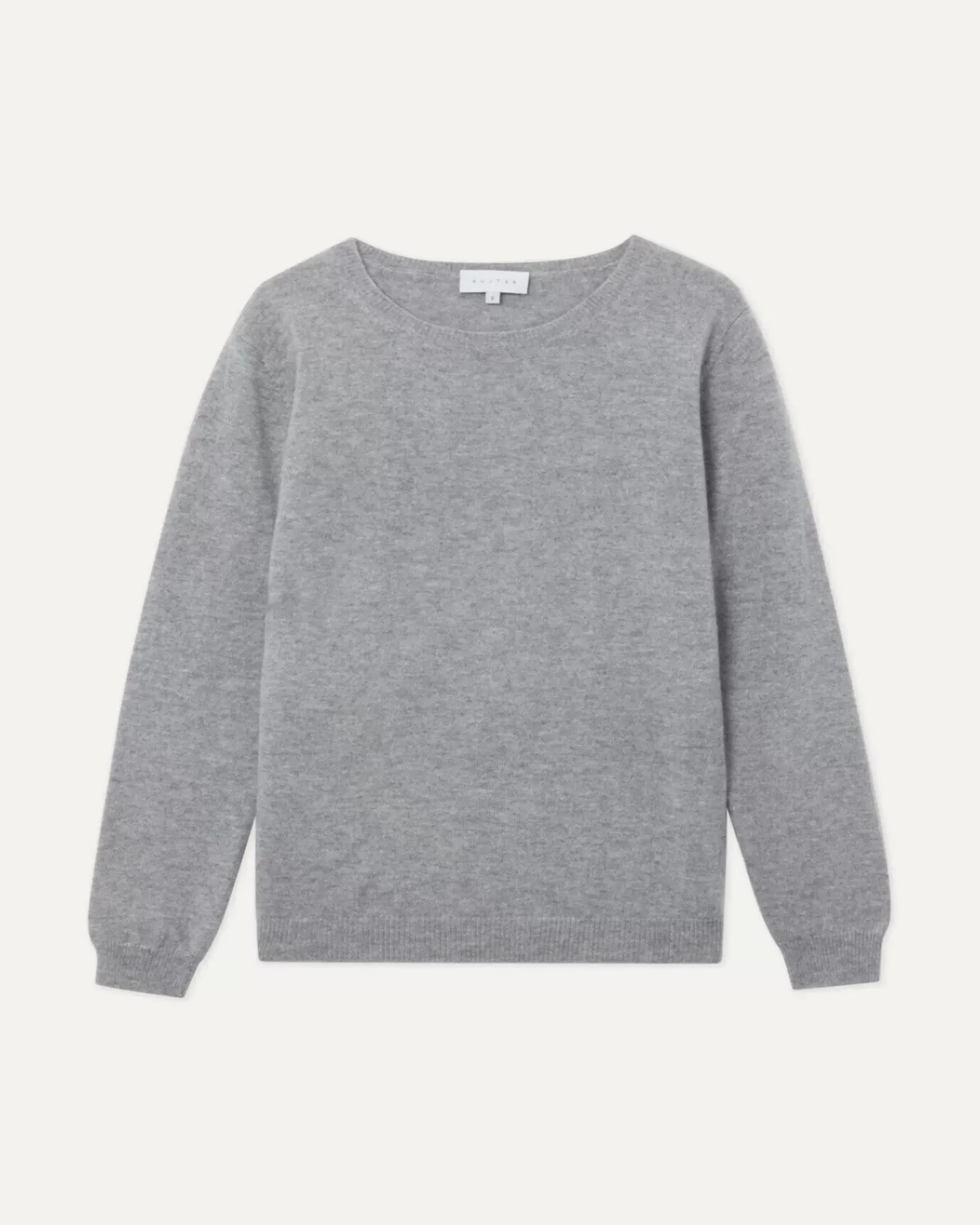 Kujten Sweaters & Sweatshirts>Basic Woman Round Neck Cashmere Sweater Gris Chine