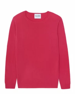 Kujten Sweaters & Sweatshirts>Basic Woman Round Neck Cashmere Sweater Fushia Clair