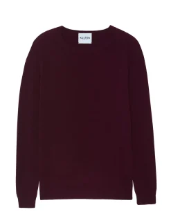 Kujten Sweaters & Sweatshirts>Basic Woman Round Neck Cashmere Sweater Bordeaux