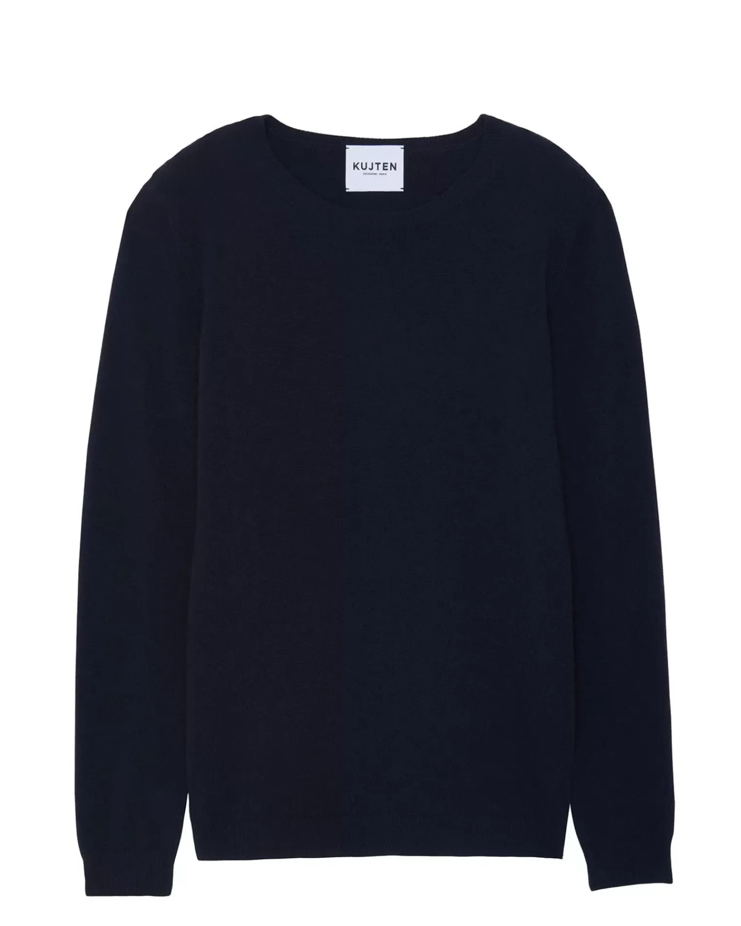 Kujten Sweaters & Sweatshirts>Basic Woman Round Neck Cashmere Sweater, 2-Threads Bleu Marine Fonce