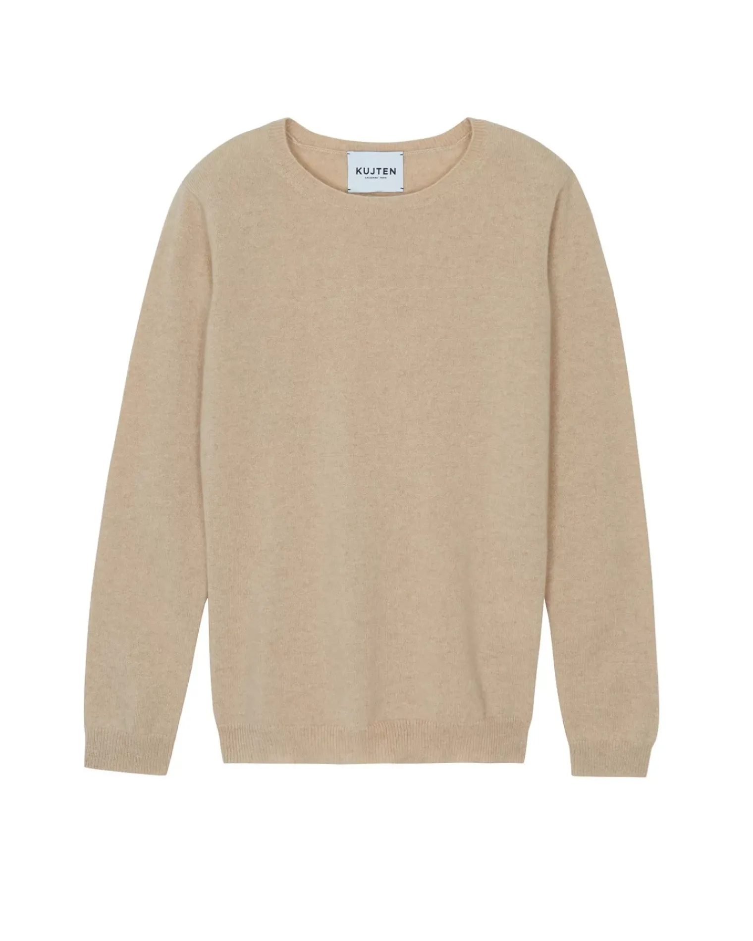 Kujten Sweaters & Sweatshirts>Basic Woman Round Neck Cashmere Sweater, 2-Threads Organique