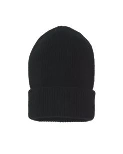 Kujten Hats & Headbands>Beanie With Cashmere Cuff Noir