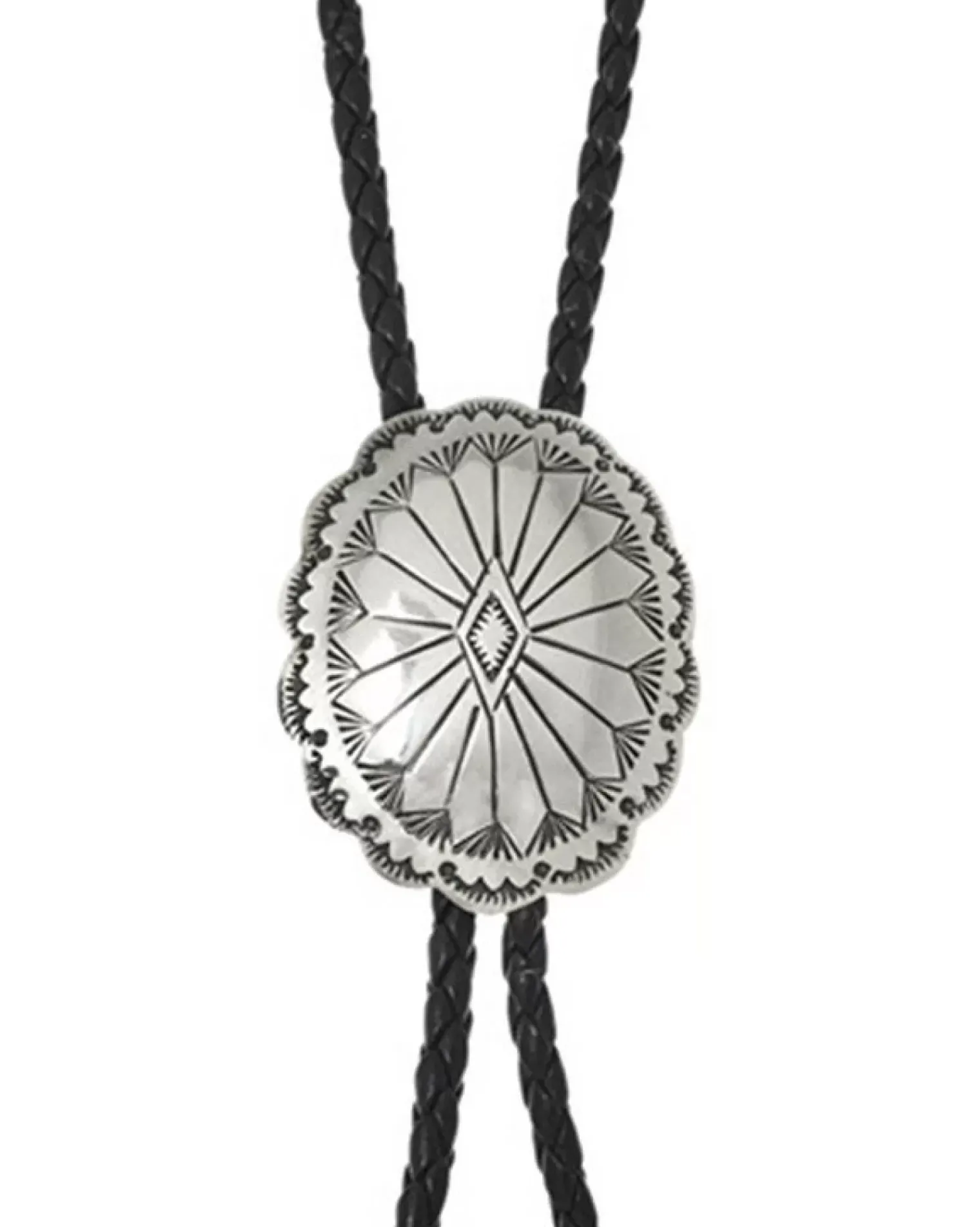 Kujten Jewelry>Bolo Tie In Sterling Silver 925/1000E With Leather Lace Argent