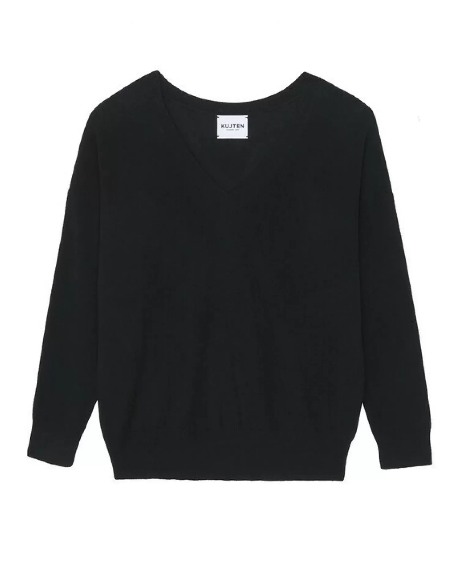 Kujten Sweaters & Sweatshirts>Boyfriend Woman V-Neck Cashmere Sweater Noir