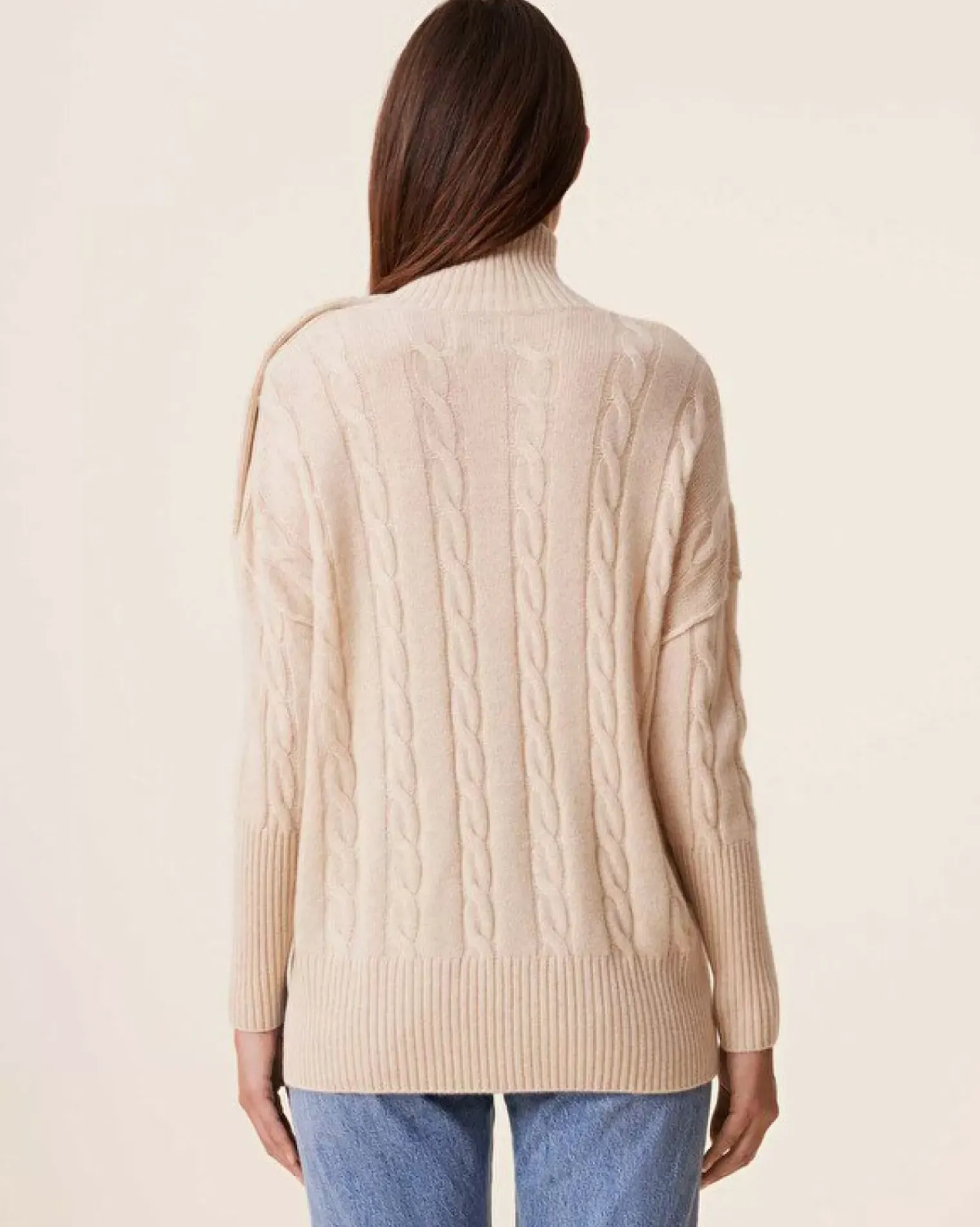 Kujten Sweaters & Sweatshirts>Buttons Chimney Neck Cashmere Sweater, 4-Threads Organique