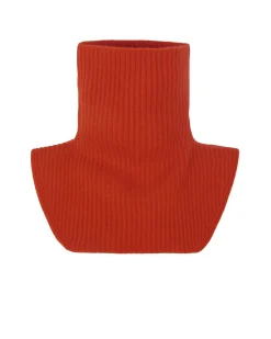 Kujten Scarves & Snoods>Cardigan Stitch Cashmere Snood, 6-Threads Orange Rosso