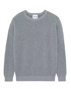Kujten Jackets & Vests>Cardigan Stitch Cashmere Sweater, 2-Threads Gris Chine