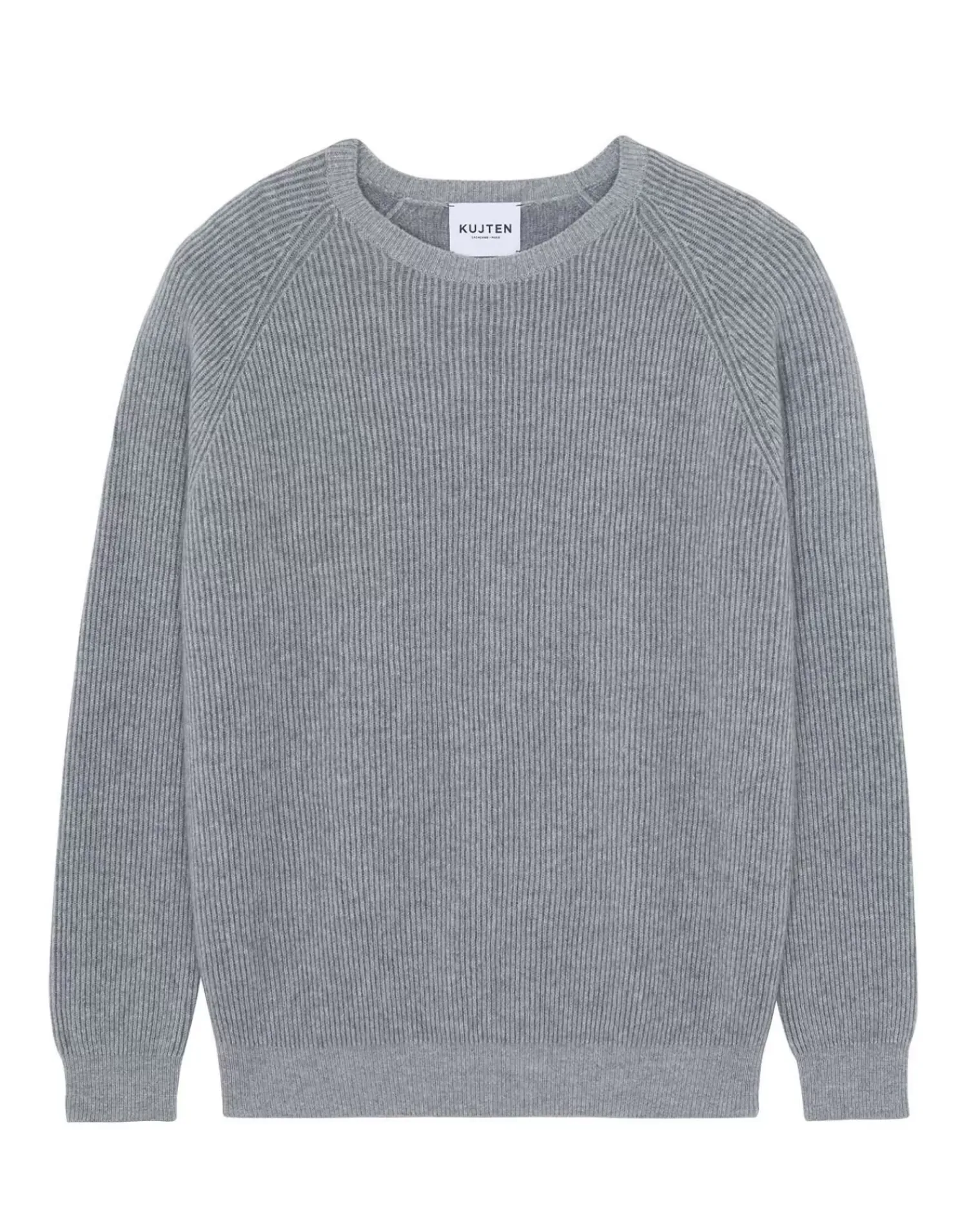 Kujten Jackets & Vests>Cardigan Stitch Cashmere Sweater, 2-Threads Gris Chine
