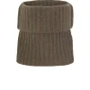 Kujten Scarves & Snoods>Cardigan Stitch Cashmere Snood, 16-Thread Kaki Moss