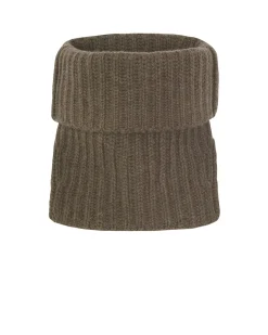 Kujten Scarves & Snoods>Cardigan Stitch Cashmere Snood, 16-Thread Kaki Moss